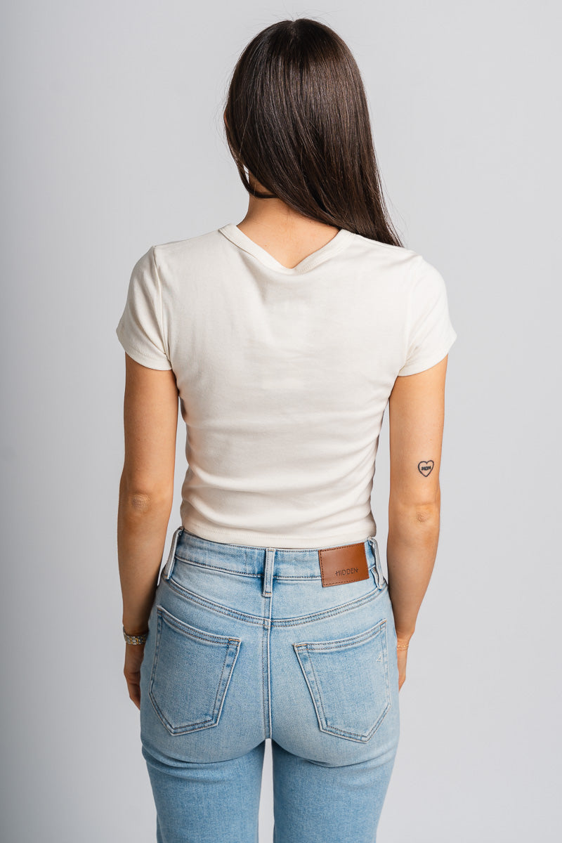 Cupid micro cropped tee natural