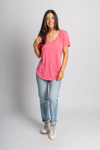 Z Supply pocket tee disco pink - Z Supply Top - Z Supply Tees & Tanks at Lush Fashion Lounge Trendy Boutique Oklahoma City