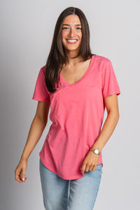 Z Supply pocket tee disco pink - Z Supply Top - Z Supply Tops, Dresses, Tanks, Tees, Cardigans, Joggers and Loungewear at Lush Fashion Lounge