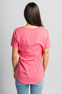 Z Supply pocket tee disco pink - Z Supply Top - Z Supply Fashion at Lush Fashion Lounge Trendy Boutique Oklahoma City