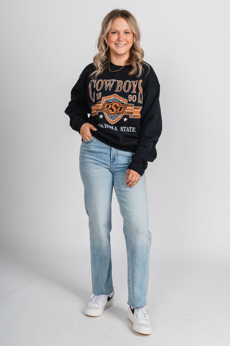 OSU OSU Cowboys pep rally sweatshirt black Sweatshirt | Lush Fashion Lounge Trendy Oklahoma State Cowboys Apparel & Cute Gameday T-Shirts