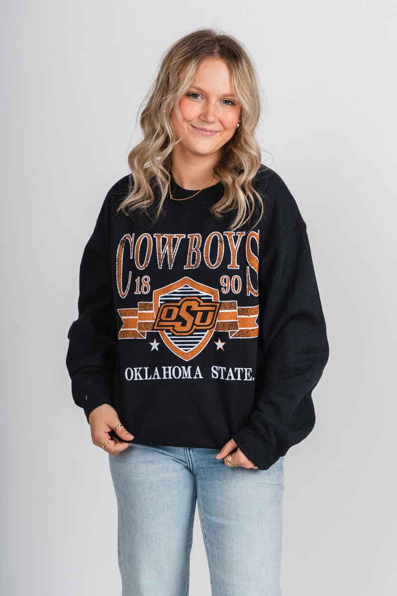 OSU OSU Cowboys pep rally sweatshirt black Sweatshirt | Lush Fashion Lounge Trendy Oklahoma State Cowboys Apparel & Cute Gameday T-Shirts