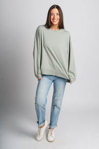 Z Supply modern weekender sage green - Z Supply top - Z Supply Clothing at Lush Fashion Lounge Trendy Boutique Oklahoma City