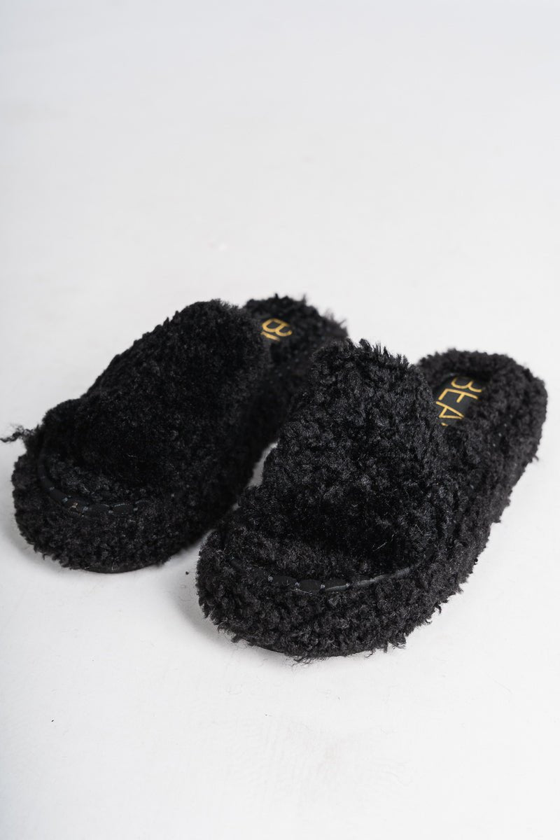 Frost fuzzy sandal black - Fun Shoes - Unique Lounge Looks at Lush Fashion Lounge Boutique in Oklahoma