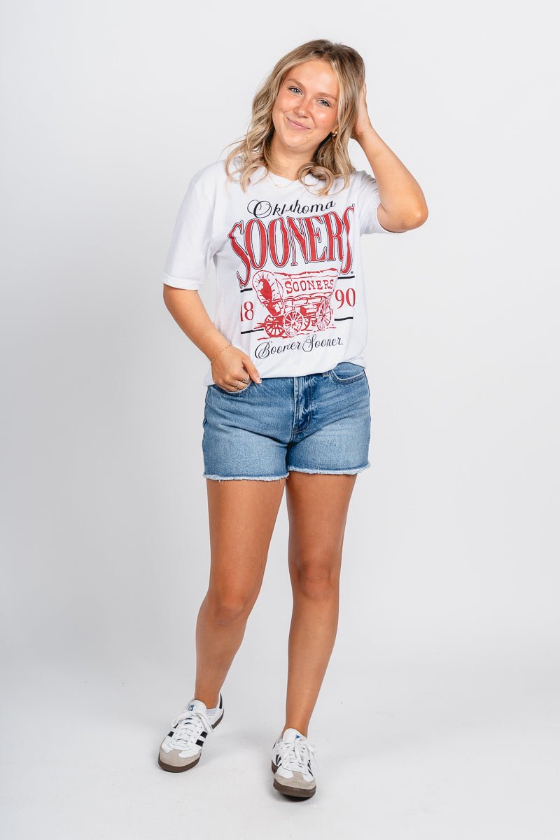 OU OU Sooners schooner 1890 unisex t-shirt white T-shirt | Lush Fashion Lounge Trendy Oklahoma University Sooners Apparel & Cute Gameday T-Shirts