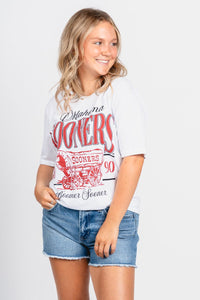 OU OU Sooners schooner 1890 unisex t-shirt white T-shirt | Lush Fashion Lounge Trendy Oklahoma University Sooners Apparel & Cute Gameday T-Shirts
