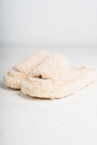 Frost fuzzy sandal natural - Fun Shoes - Unique Lounge Looks at Lush Fashion Lounge Boutique in Oklahoma