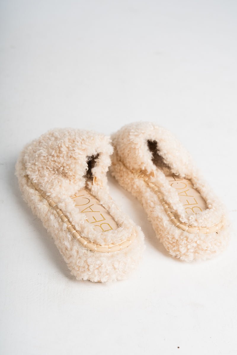 Frost fuzzy sandal natural - Adorable Shoes - Stylish Comfortable Outfits at Lush Fashion Lounge Boutique in OKC