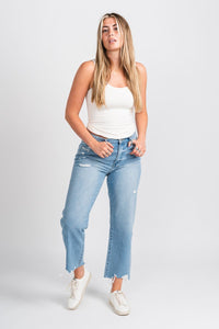 Flying Monkey high rise crop straight jeans Angie | Lush Fashion Lounge: boutique women's jeans, fashion jeans for women, affordable fashion jeans, cute boutique jeans