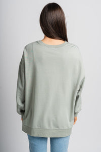 Z Supply modern weekender sage green - Z Supply top - Z Supply Fashion at Lush Fashion Lounge Trendy Boutique Oklahoma City