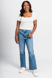 Daze Soho high rise ankle flare jeans vixen | Lush Fashion Lounge: boutique women's jeans, fashion jeans for women, affordable fashion jeans, cute boutique jeans