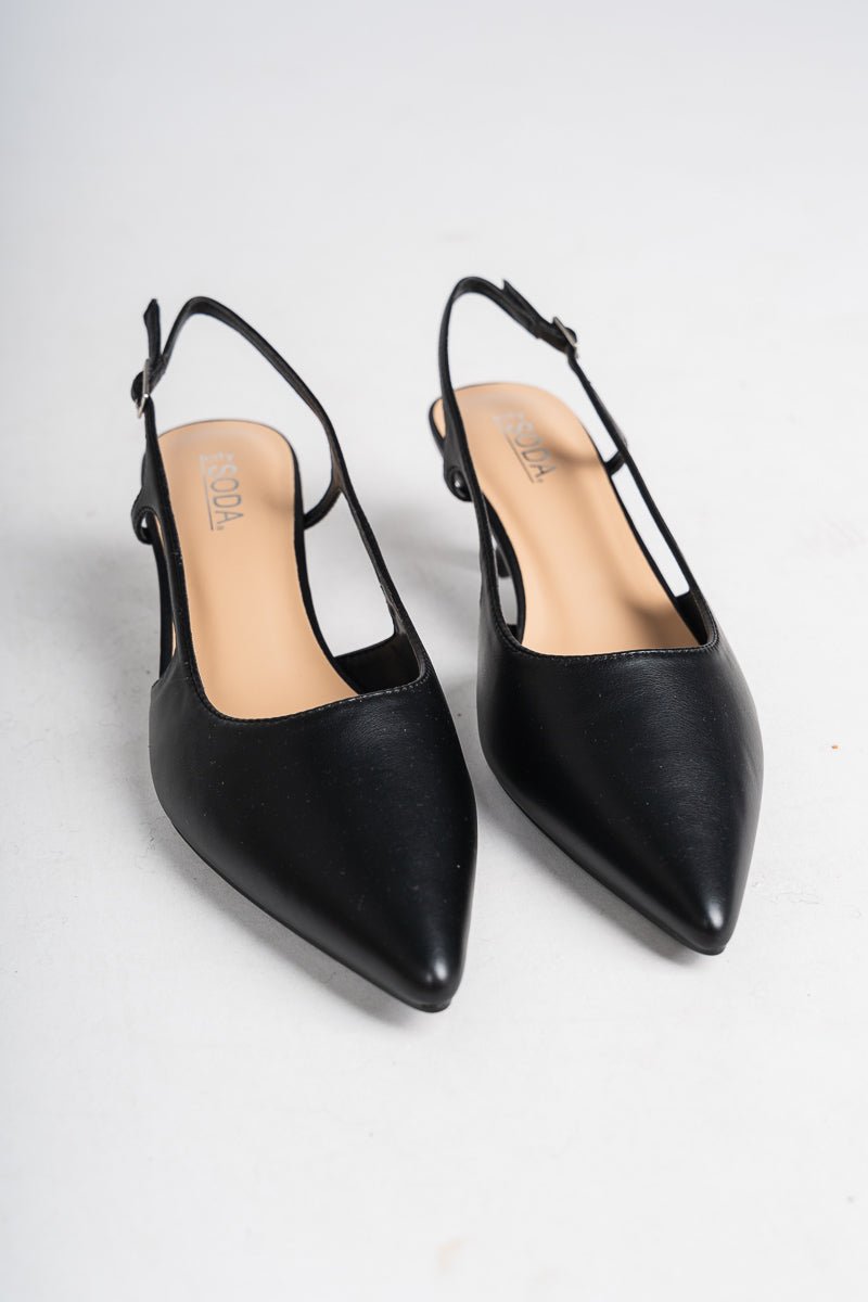 Bell pointed toe kitten heel black - Trendy Shoes - Fashion Shoes at Lush Fashion Lounge Boutique in Oklahoma City