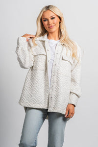 Blended jacket cream/black – Trendy Jackets | Cute Fashion Blazers at Lush Fashion Lounge Boutique in Oklahoma City