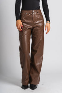 Faux leather pants brown | Lush Fashion Lounge: women's boutique pants, boutique women's pants, affordable boutique pants, women's fashion pants