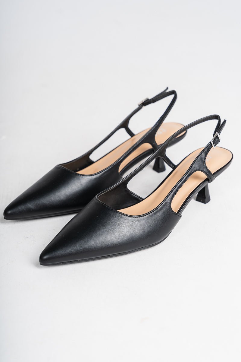 Bell pointed toe kitten heel black - Affordable Shoes - Boutique Shoes at Lush Fashion Lounge Boutique in Oklahoma City