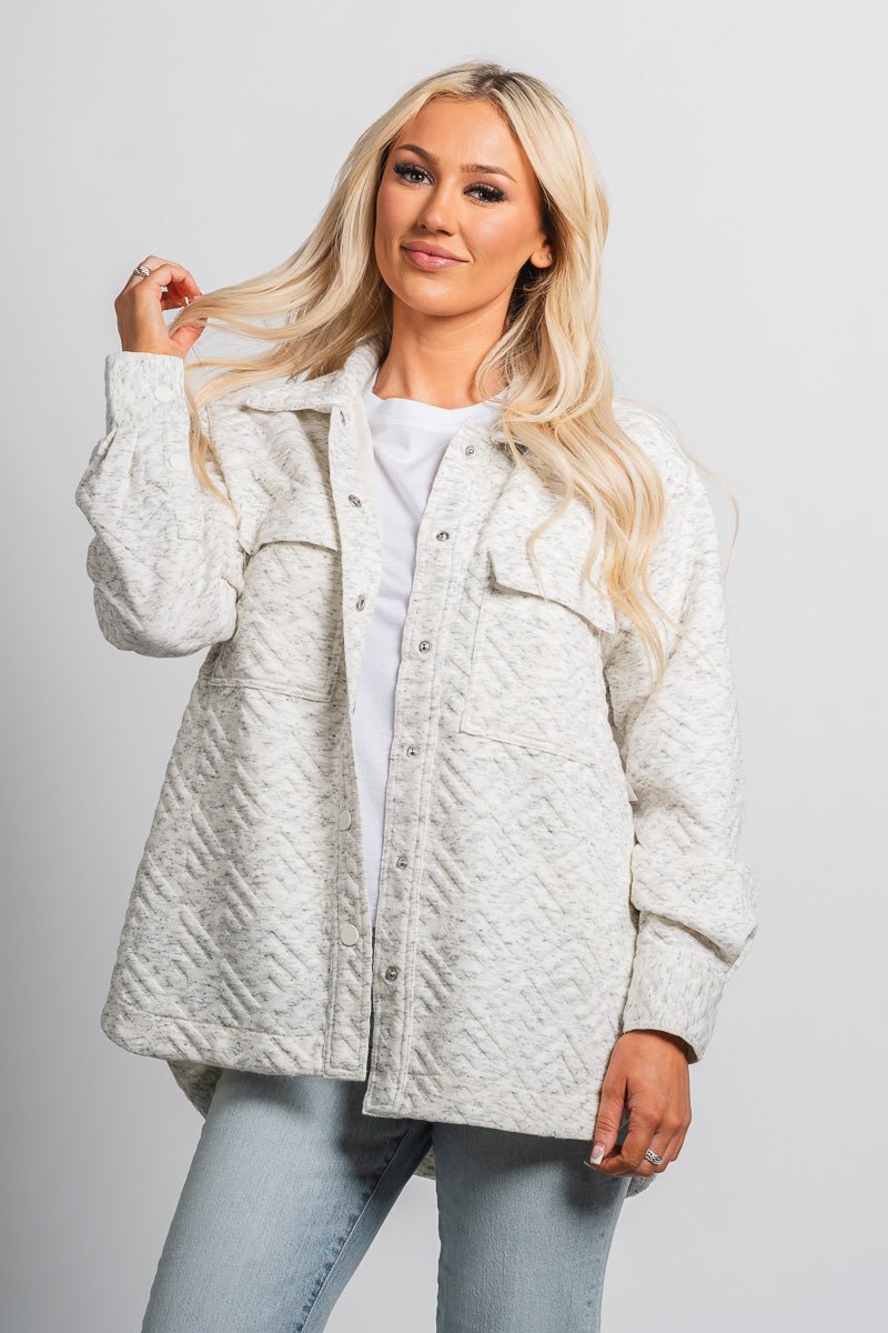 Blended jacket cream/black – Affordable Blazers | Cute Black Jackets at Lush Fashion Lounge Boutique in Oklahoma City