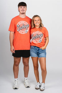 OSU OSU Cowboys circle logo unisex t-shirt orange T-shirt | Lush Fashion Lounge Trendy Oklahoma State Cowboys Apparel & Cute Gameday T-Shirts