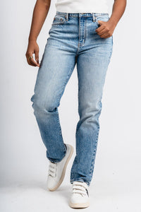 Daze high rise slim straight jeans face to face | Lush Fashion Lounge: boutique women's jeans, fashion jeans for women, affordable fashion jeans, cute boutique jeans