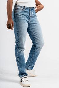 Daze high rise slim straight jeans face to face | Lush Fashion Lounge: boutique women's jeans, fashion jeans for women, affordable fashion jeans, cute boutique jeans