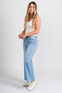 JBD low rise straight leg jeans light denim | Lush Fashion Lounge: boutique women's jeans, fashion jeans for women, affordable fashion jeans, cute boutique jeans