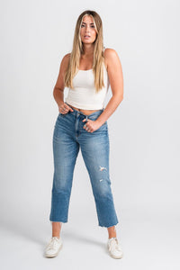 Daze high rise straight up jeans oasis vintage | Lush Fashion Lounge: boutique women's jeans, fashion jeans for women, affordable fashion jeans, cute boutique jeans