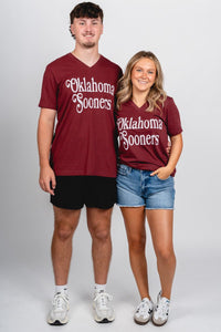 OU OU Oklahoma Sooners bookmania unisex v-neck t-shirt crimson T-shirt | Lush Fashion Lounge Trendy Oklahoma University Sooners Apparel & Cute Gameday T-Shirts