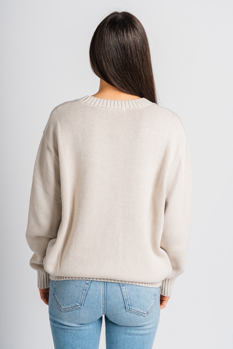 Crew neck sweater white