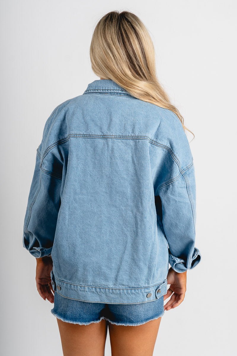 Oversized denim jacket light denim