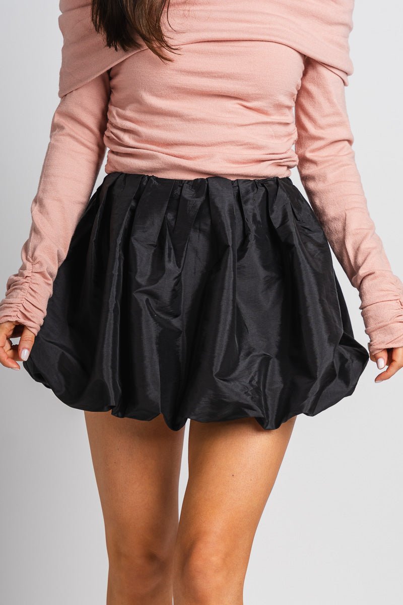 Metallic balloon skirt black | Lush Fashion Lounge: boutique fashion skirts, affordable boutique skirts, cute affordable skirts