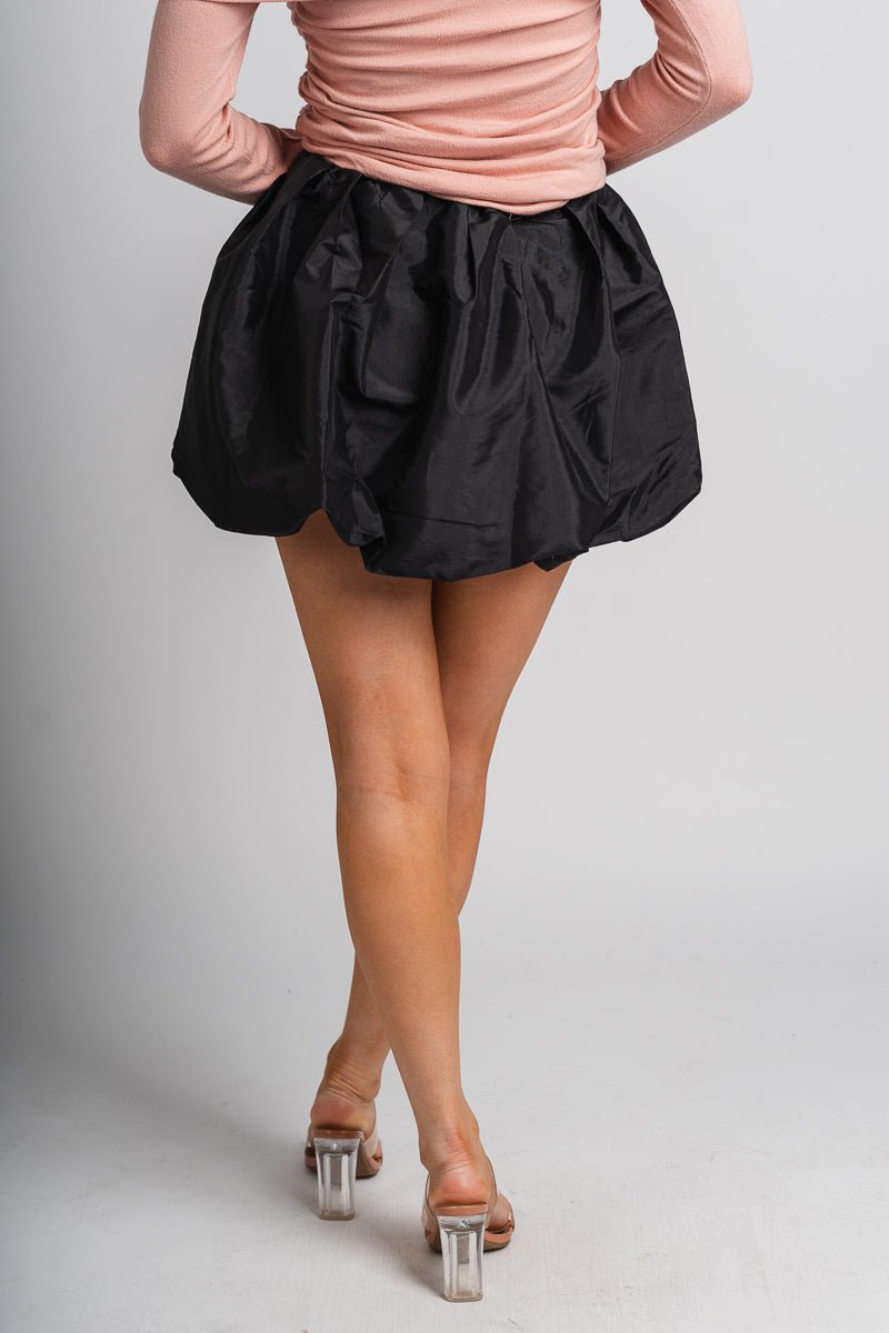 Metallic balloon skirt black | Lush Fashion Lounge: boutique fashion skirts, affordable boutique skirts, cute affordable skirts