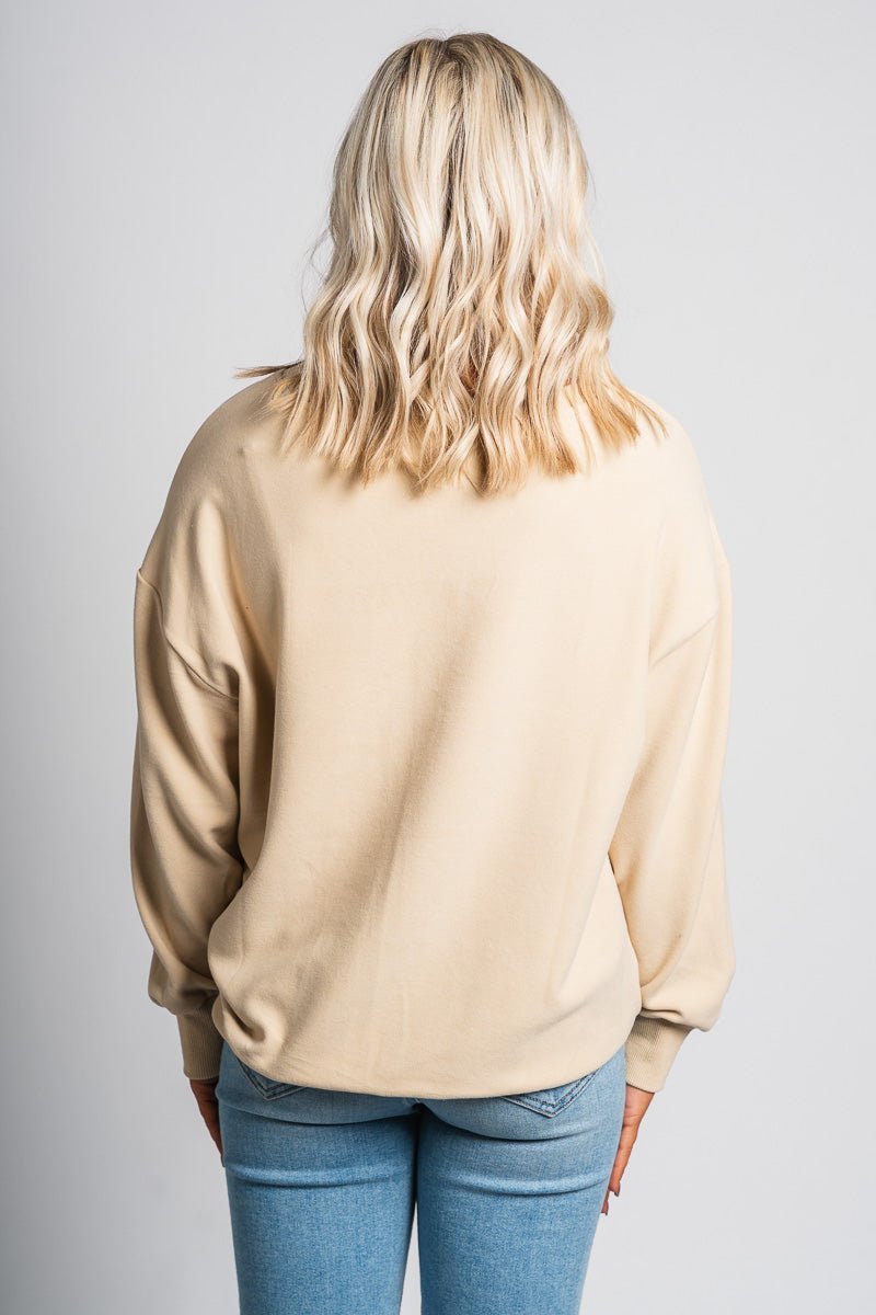 Oversized bow sweatshirt beige