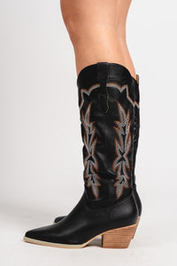Ainsley cowboy boots black - Affordable cowboy boot - Boutique Shoes at Lush Fashion Lounge Boutique in Oklahoma City
