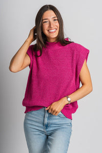 Sleeveless mock neck sweater pink – Stylish Sweaters | Boutique Sweaters at Lush Fashion Lounge Boutique in Oklahoma City