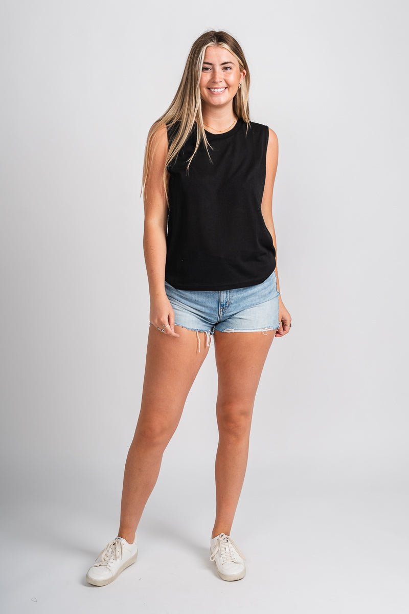 Aerie knit tank top black Stylish Tank Top - Womens Fashion Tank Tops at Lush Fashion Lounge Boutique in Oklahoma City