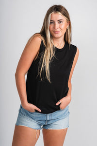 Aerie knit tank top black - Affordable Tank Top - Boutique Tank Tops at Lush Fashion Lounge Boutique in Oklahoma City