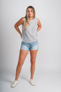 Aerie knit tank top heather grey Stylish Tank Top - Womens Fashion Tank Tops at Lush Fashion Lounge Boutique in Oklahoma City