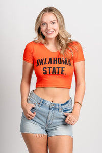 OSU OSU Oklahoma State micro babydoll tee orange top | Lush Fashion Lounge Trendy Oklahoma State Cowboys Apparel & Cute Gameday T-Shirts