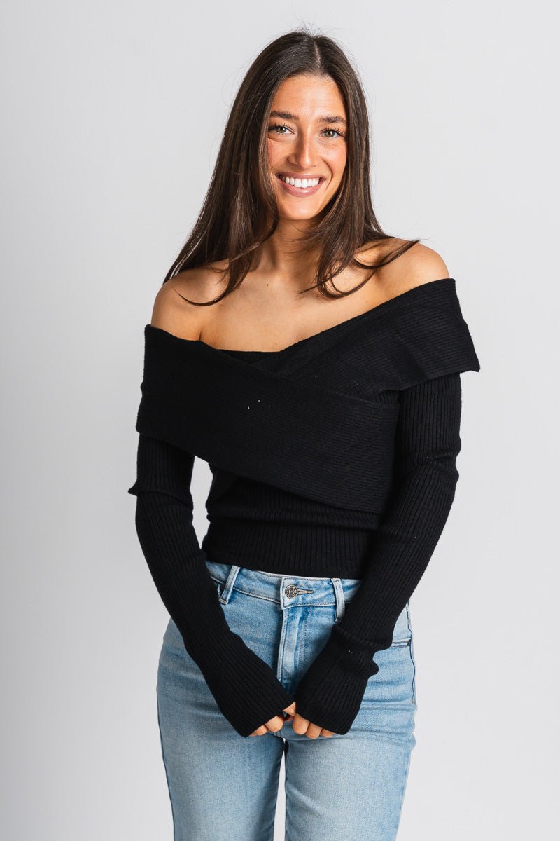 Off shoulder top black