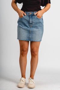 Hidden Peyton high rise denim skirt medium vintage | Lush Fashion Lounge: boutique fashion skirts, affordable boutique skirts, cute affordable skirts