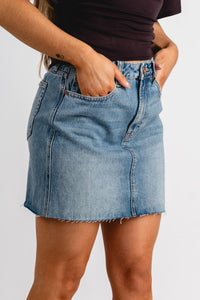 Hidden Peyton high rise denim skirt medium vintage | Lush Fashion Lounge: boutique fashion skirts, affordable boutique skirts, cute affordable skirts
