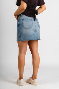 Hidden Peyton high rise denim skirt medium vintage | Lush Fashion Lounge: boutique fashion skirts, affordable boutique skirts, cute affordable skirts
