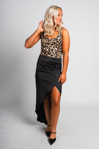 Leopard bodysuit cream/black Stylish Bodysuit - Womens Fashion Bodysuits at Lush Fashion Lounge Boutique in Oklahoma City