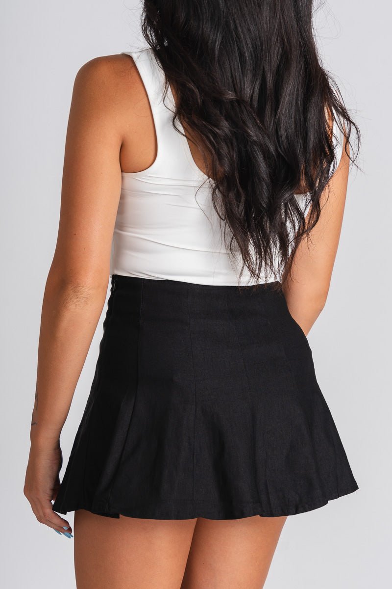 Zip flare skirt black | Lush Fashion Lounge: boutique fashion skirts, affordable boutique skirts, cute affordable skirts