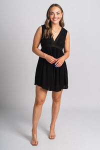 Lace mini dress black - Trendy Dress - Fashion Dresses at Lush Fashion Lounge Boutique in Oklahoma City