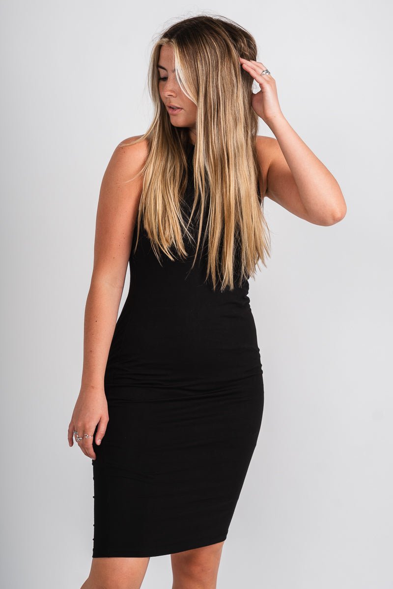 Sleeveless bodycon dress black - Affordable Dress - Boutique Dresses at Lush Fashion Lounge Boutique in Oklahoma City