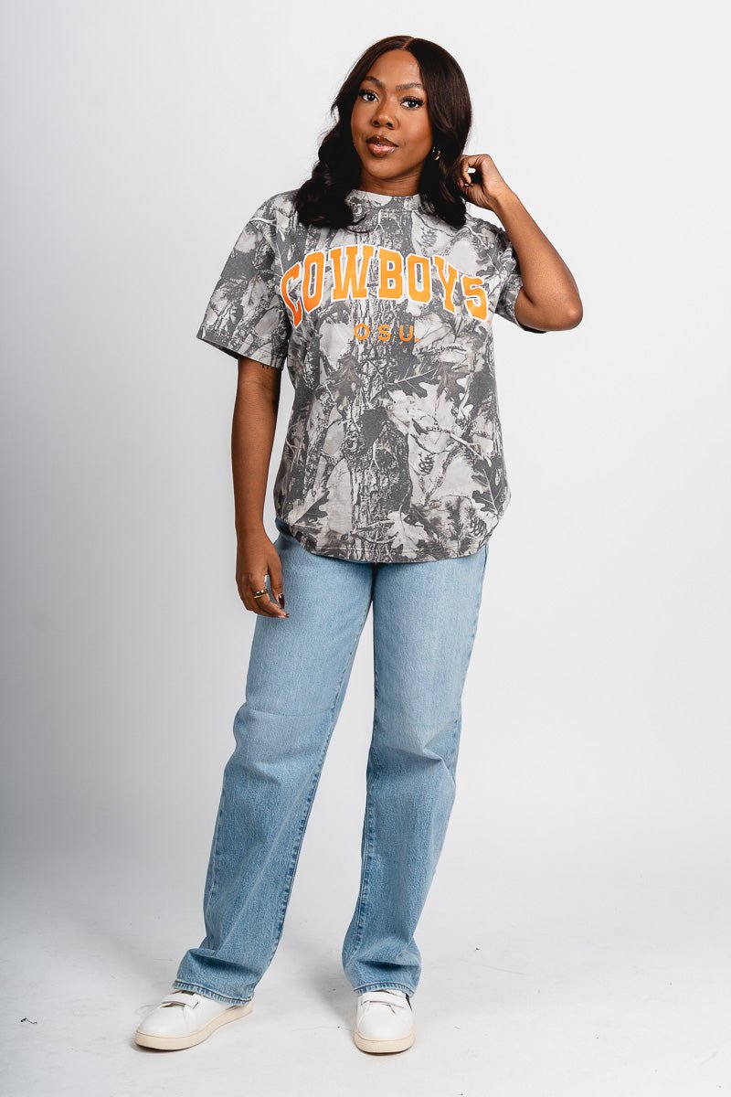 OSU OSU Cowboys camo tee black/white T-shirt | Lush Fashion Lounge Trendy Oklahoma State Cowboys Apparel & Cute Gameday T-Shirts