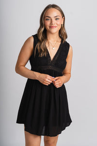 Lace mini dress black - Cute Dress - Trendy Dresses at Lush Fashion Lounge Boutique in Oklahoma City