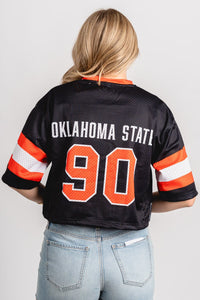 OSU OSU Oklahoma State cropped football jersey top black top | Lush Fashion Lounge Trendy Oklahoma State Cowboys Apparel & Cute Gameday T-Shirts