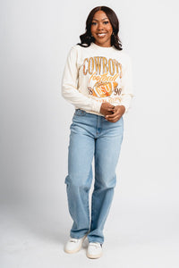 OSU OSU Cowboys big football long sleeve t-shirt natural T-shirt | Lush Fashion Lounge Trendy Oklahoma State Cowboys Apparel & Cute Gameday T-Shirts