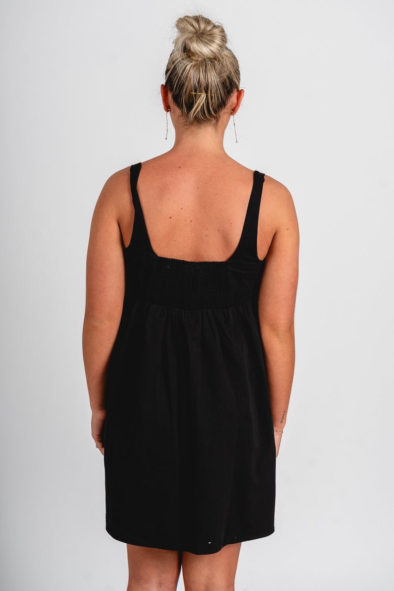 Bow babydoll mini dress Black Black / Medium Bow babydoll mini dress Black Black / Medium